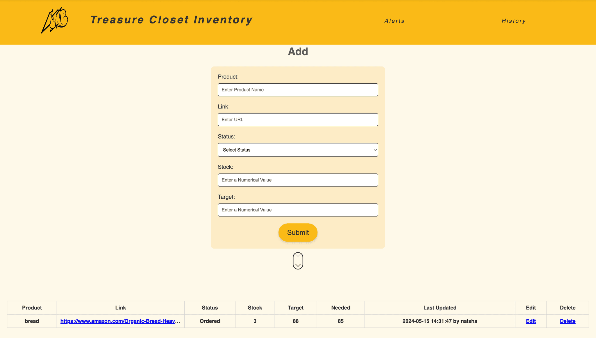 Inventory App for MVHS Treasure Closet